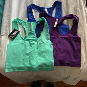 Colorful cropped workout tops